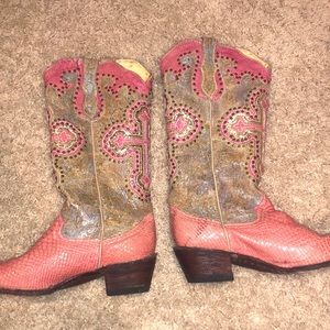 Pink Ferrini Cowboy Boots W Size 8